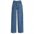 Fashionable Button-Front Slit Straight-Jeans