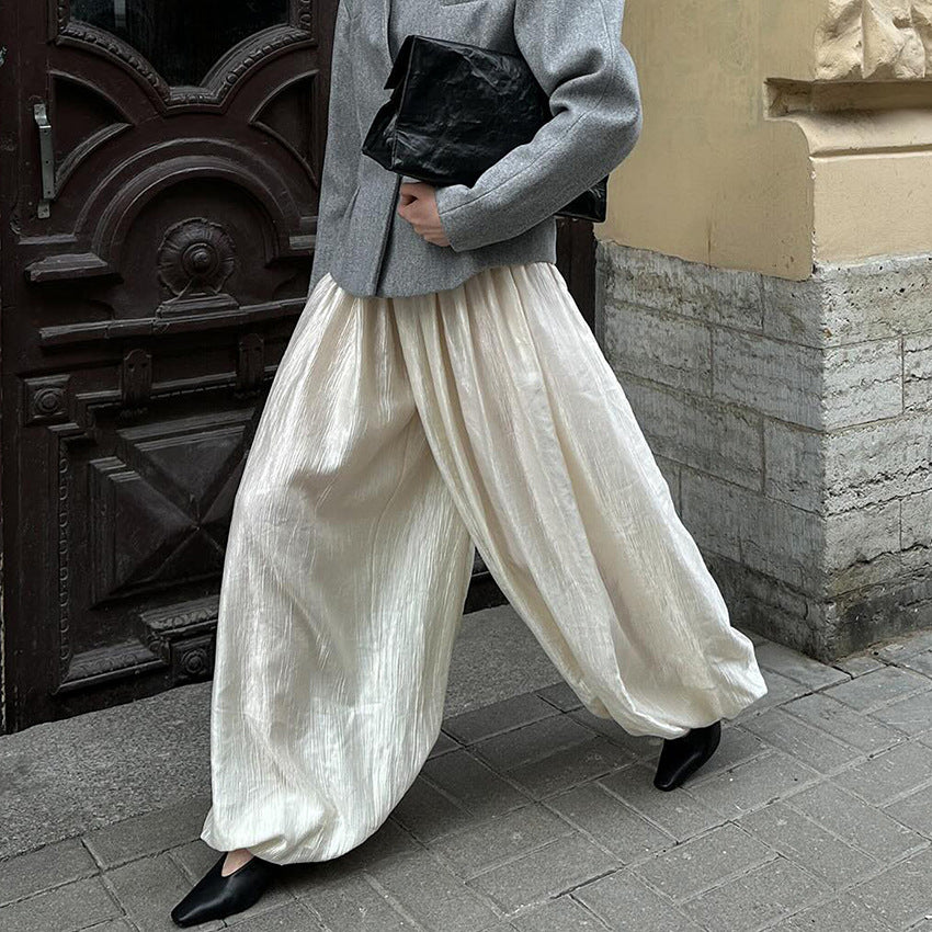 Versatile Ankle-cuffed Long Lantern Pants