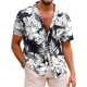 Mens 3D Digital print Short sleeve Lapel Shirt