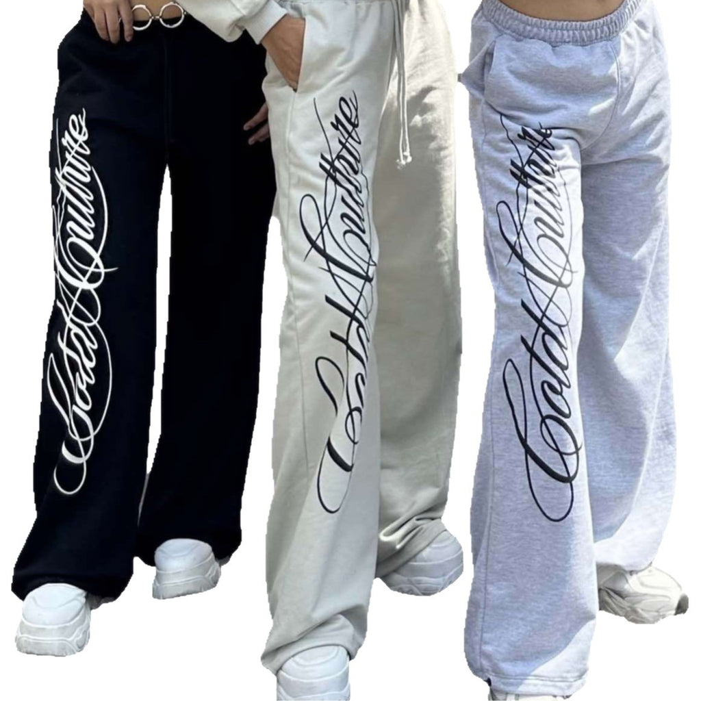 Printed Pattern Stretchy High-Street Dark Gothic Long Pants
