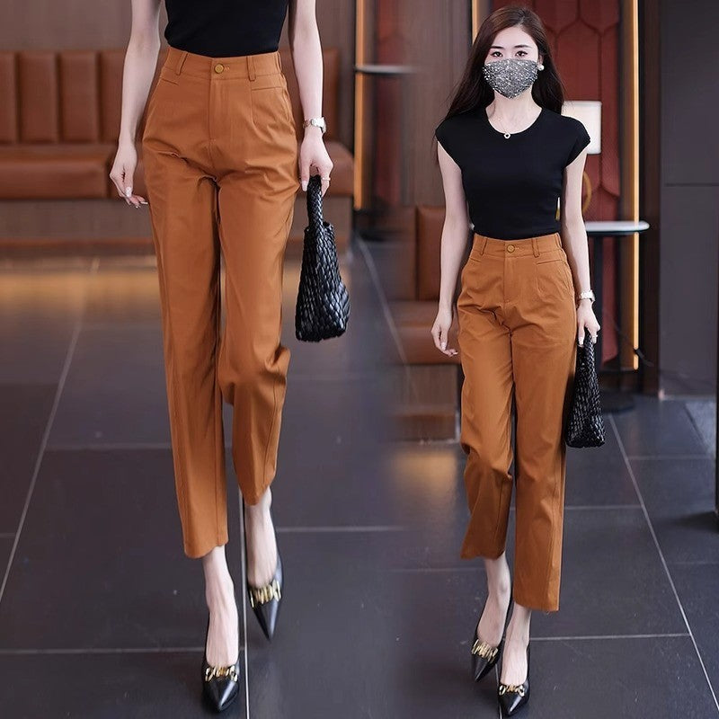 Cropped Suit Pants Women's Straight-leg Pants