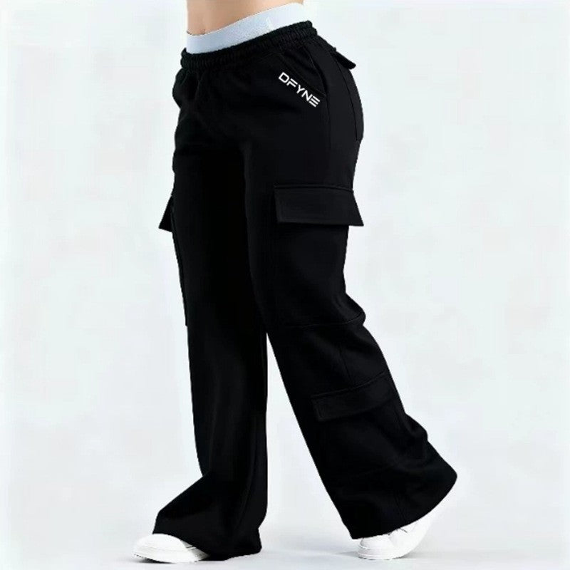 Fashionable Solid-Colored Casual All-Match Pants With Pockets