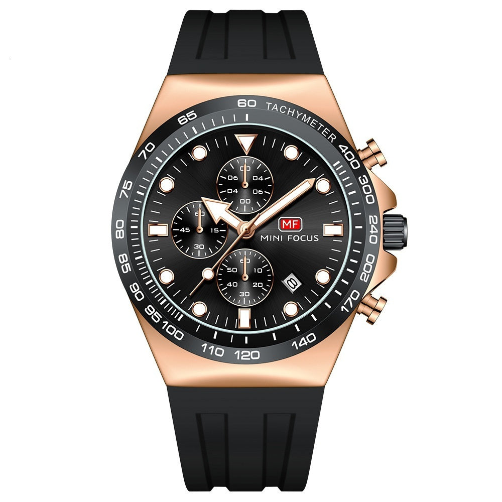 Mens Sporty Casual Watch Multifunction Quartz Watch