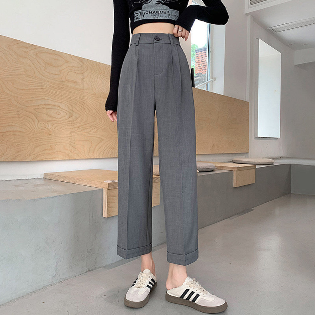 Women's SpringAutumn Straight-Cut Casual Pants