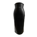 Black High Waist Bag Hip Slim Fit PU Leather Mid-Length Skirt