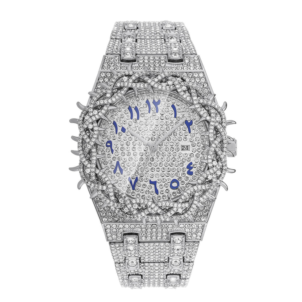 Personalized Mesh-design Inlaid Quartz Fashion Watch