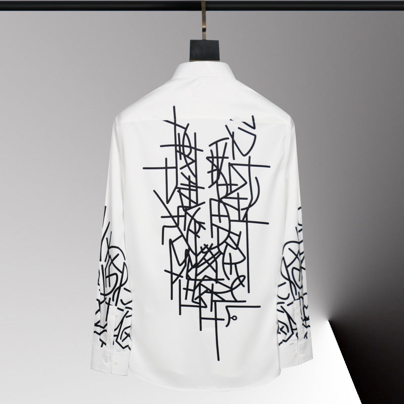 Men's New Style Fitted Printed Shirt Fashionable