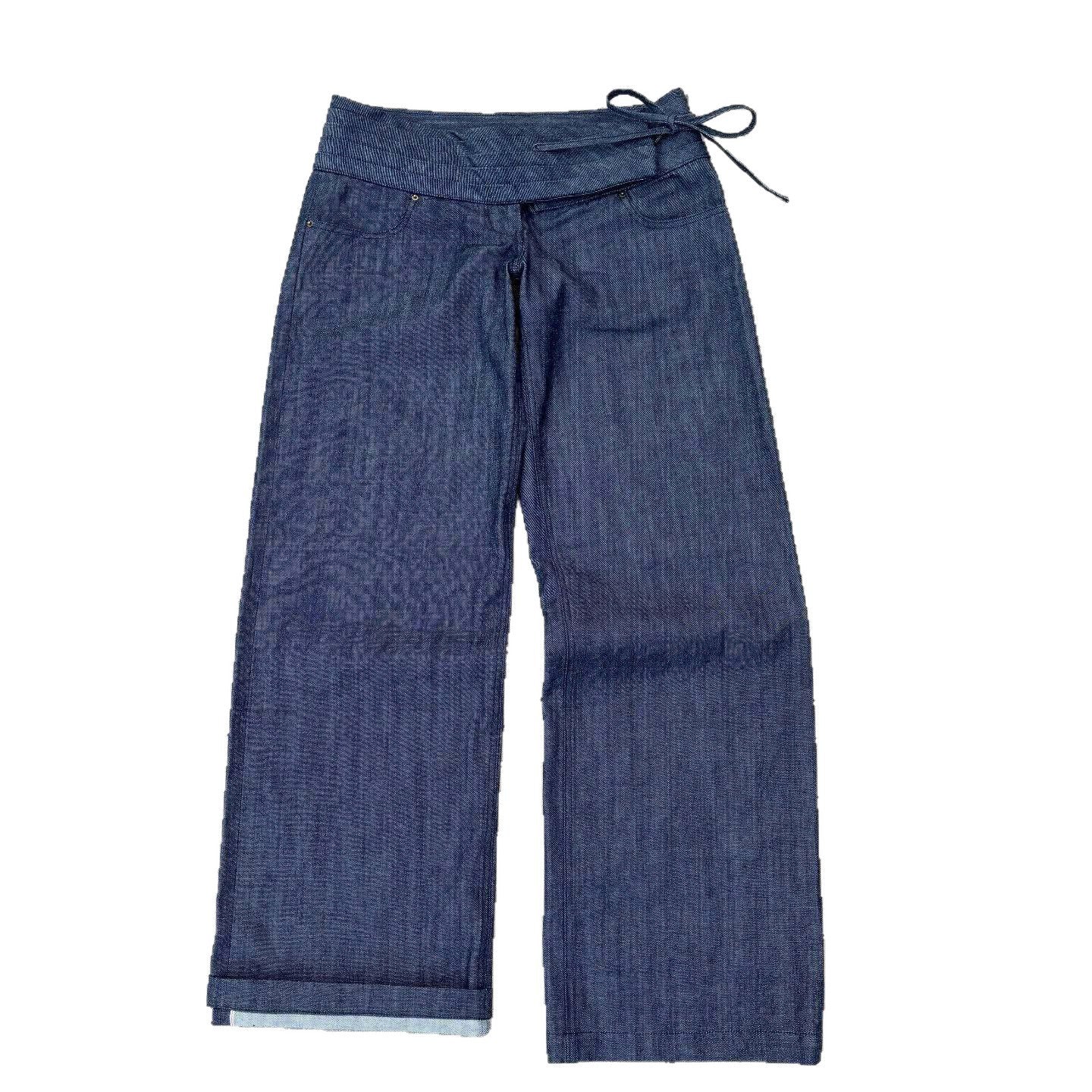 New Solid-color Drawstring Pleated Design Casual Pants