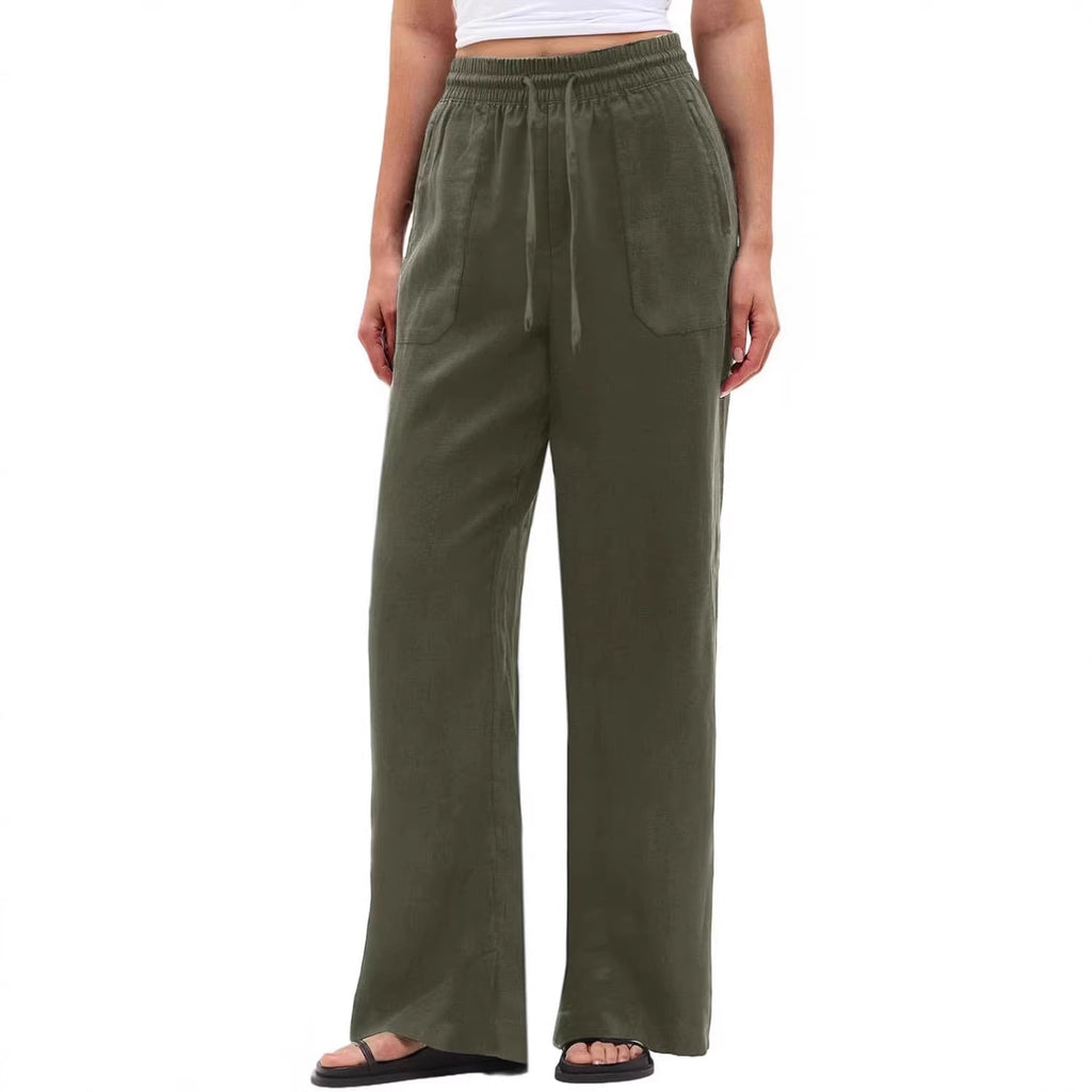 Women's Cotton-Linen Casual Wide-Leg Pants