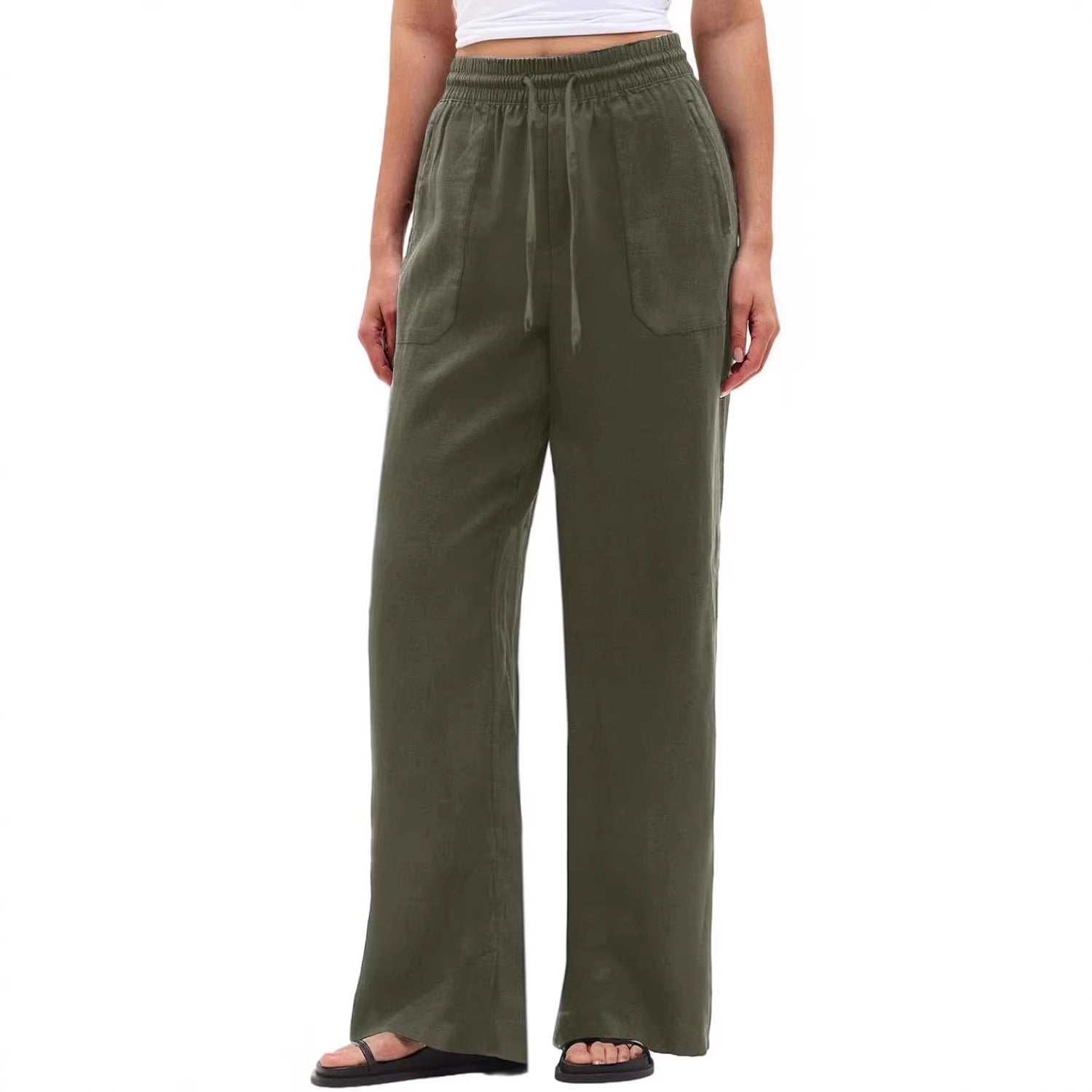 Women's Cotton-Linen Casual Wide-Leg Pants