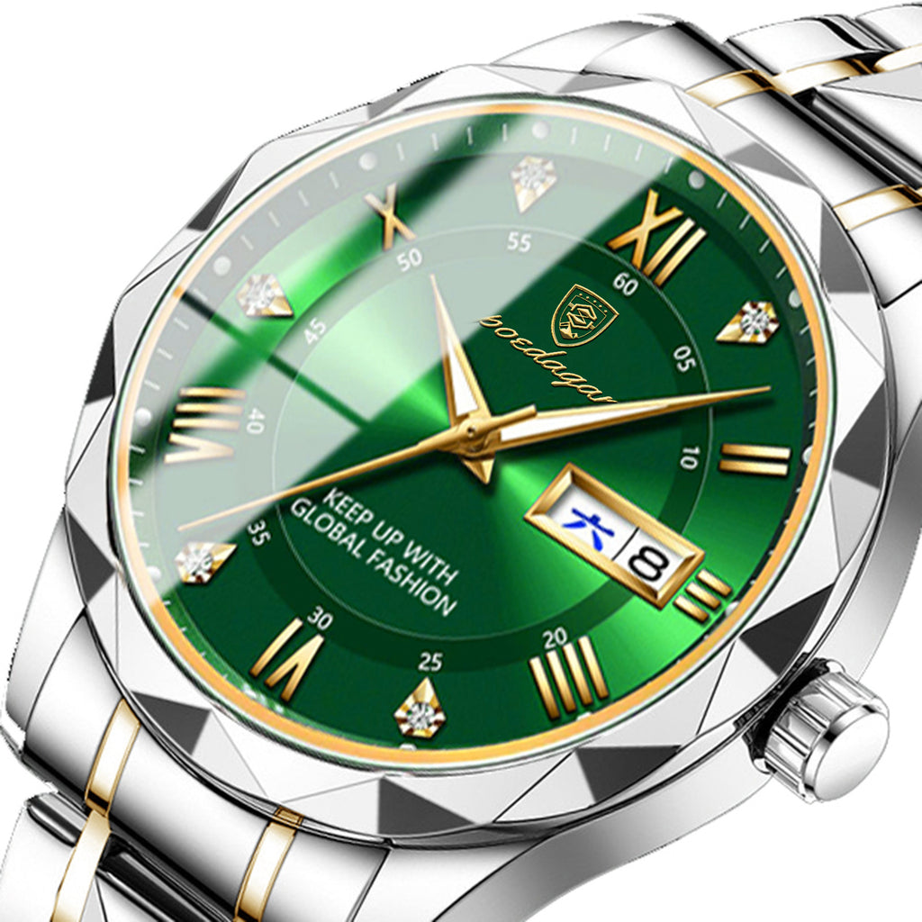 Mens Watch Leather Strap Quartz Movement