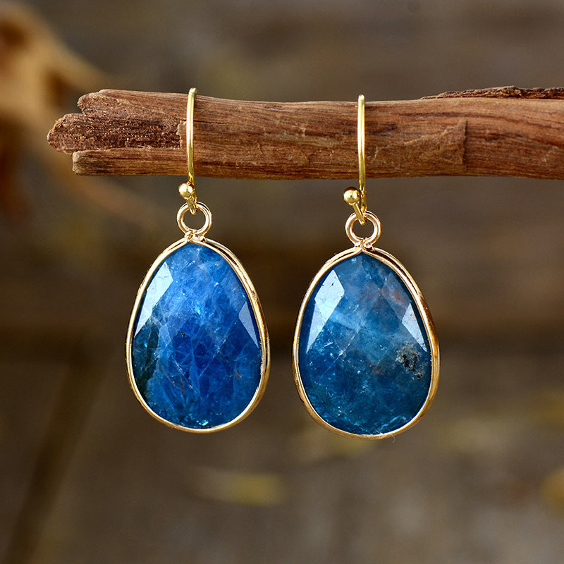 New High End Natural Stone Pendant Earrings