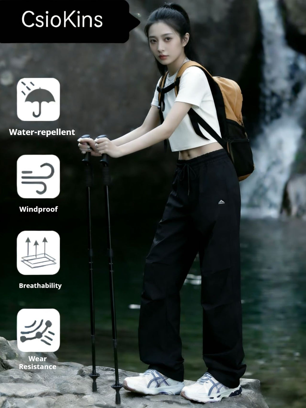 Outdoor Quick-Drying High-Waisted Slimming Drapey Wide-Leg Pants