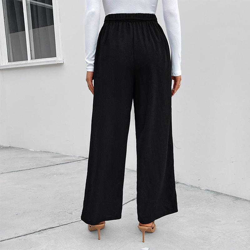 Casual High-waisted Wide-leg Pants Straight-leg Casual And Loose-fit