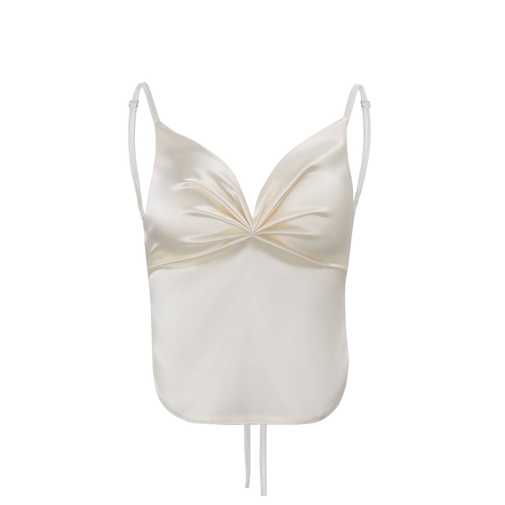 Satin Wide Open-back Loose Camisole For Women