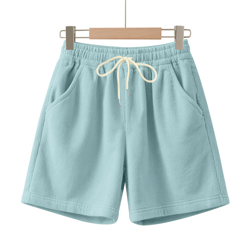 Corduroy Elastic Lace Men's Plus Size Beach Casual Shorts