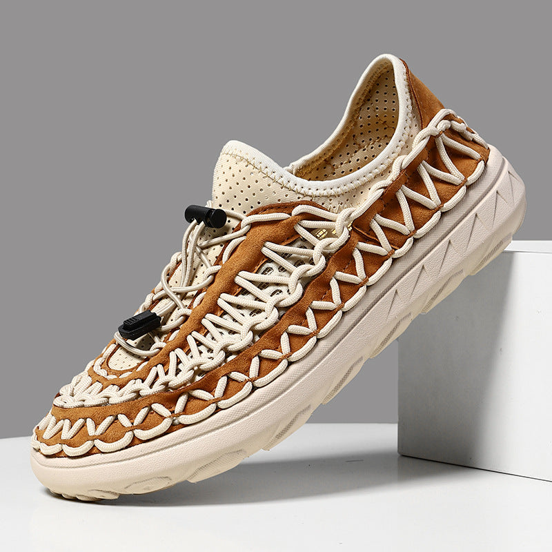Mens Breathable Openwork Casual Mesh Slip-on Shoes