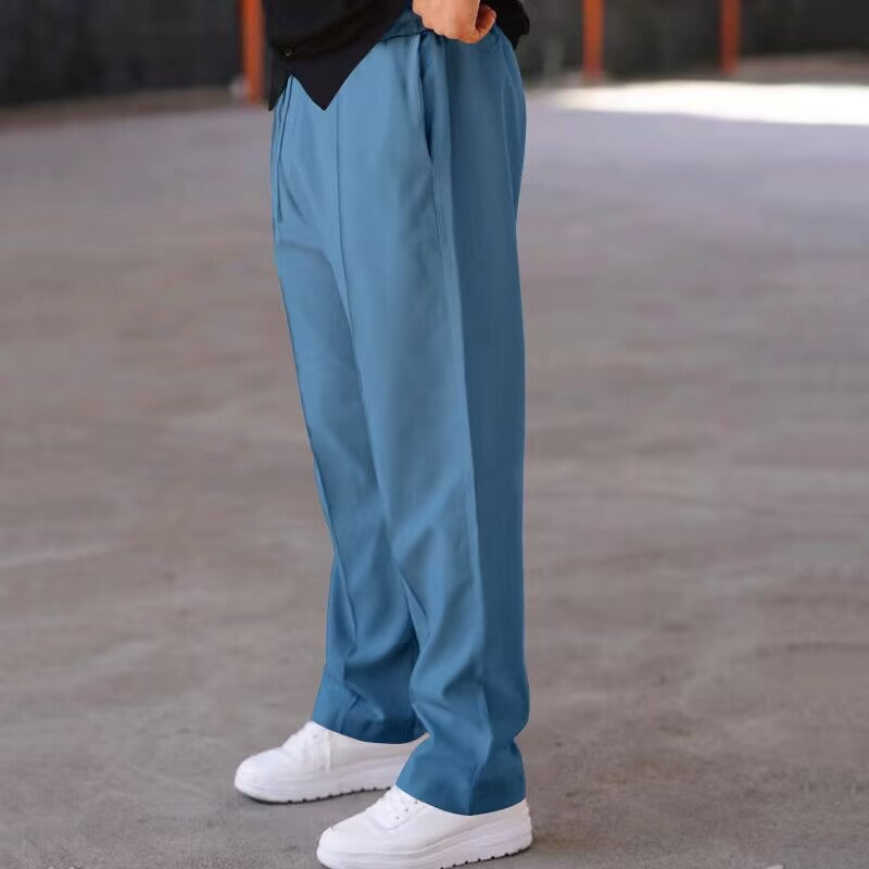 Men's Straight-Leg Athletic Casual Long Pants