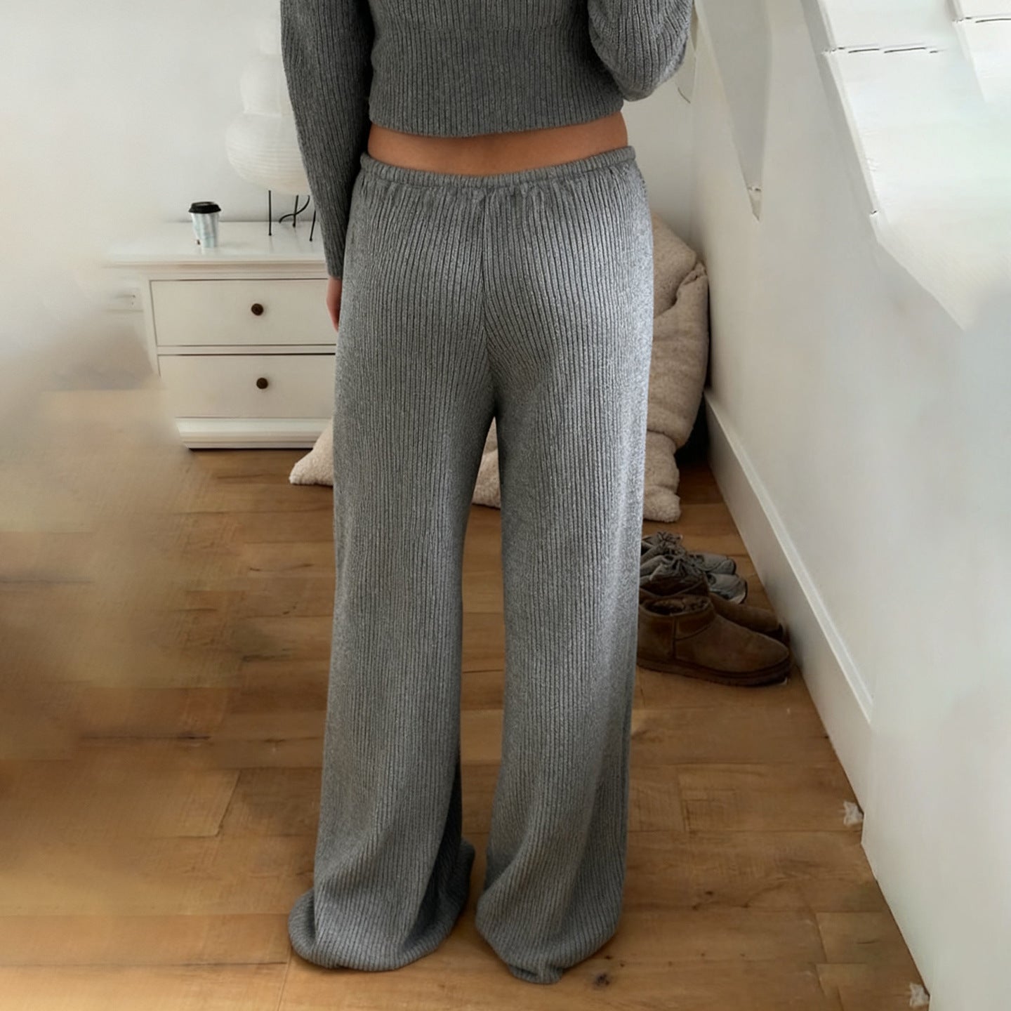 AutumnWinter Minimalist Effortless Drapey Loose Wide-Leg Pants