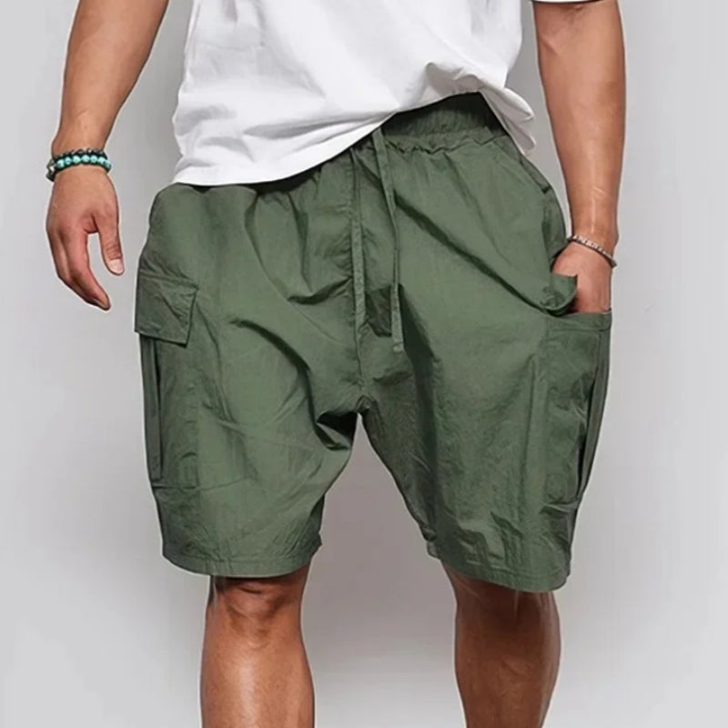 Casual Men's Loose Big Pocket Cargo Green Shorts