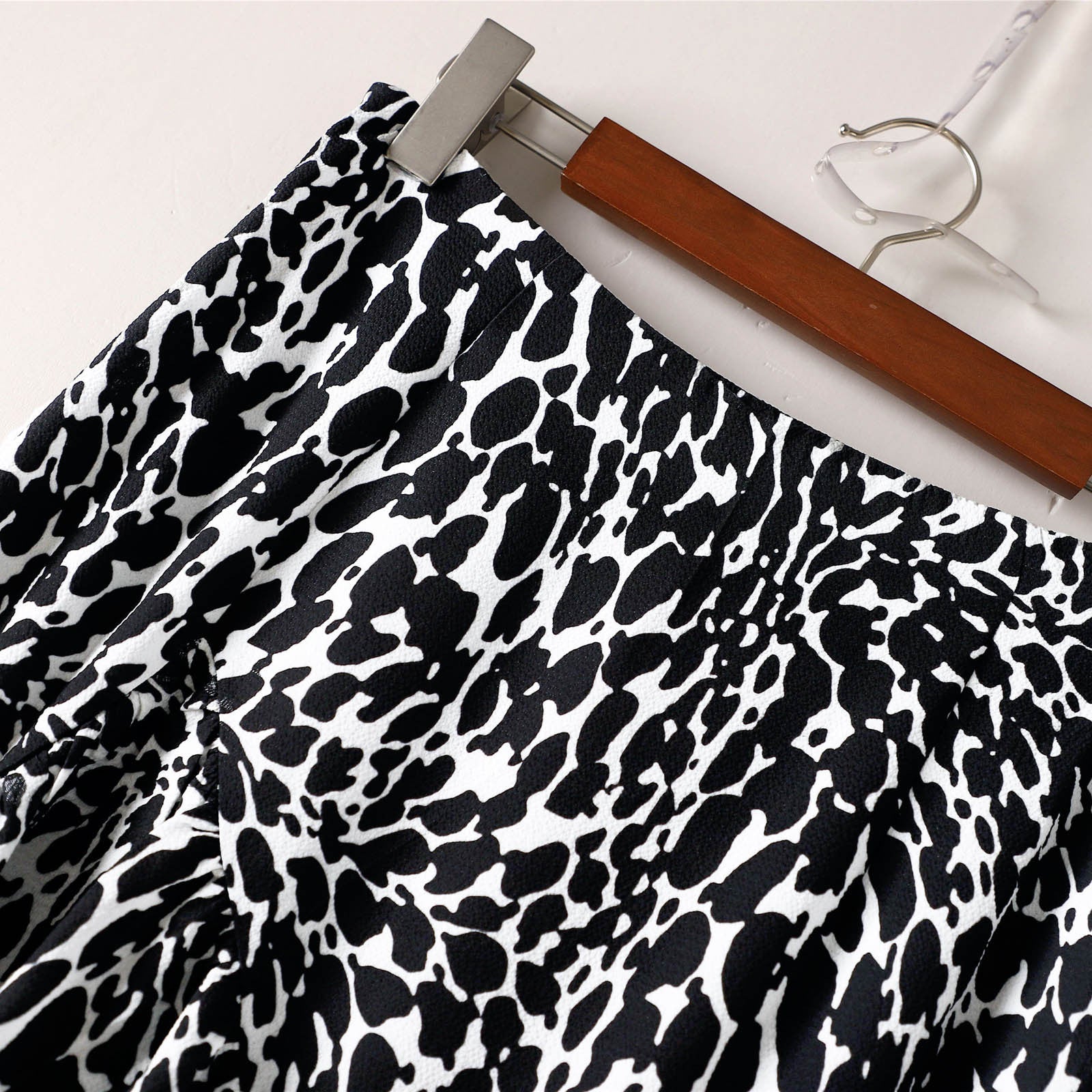 Casual Half  Loose Slit A-line 4 Color Leopard Print Floral Skirt