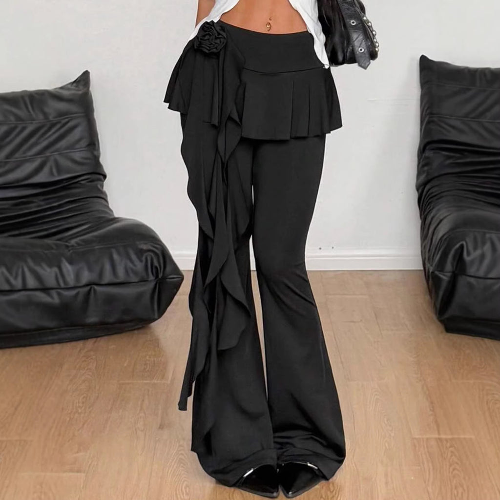 Black Casual Slimming Bootcut Pants