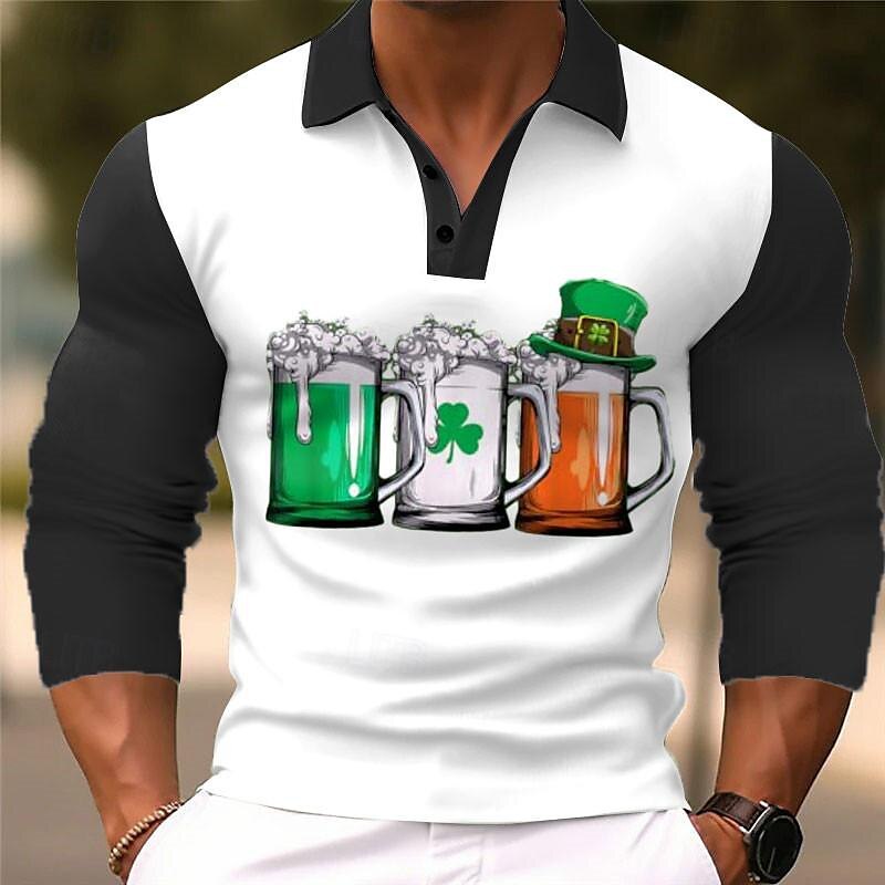Long Sleeve Button-down Polo Shirt Casual Fashion