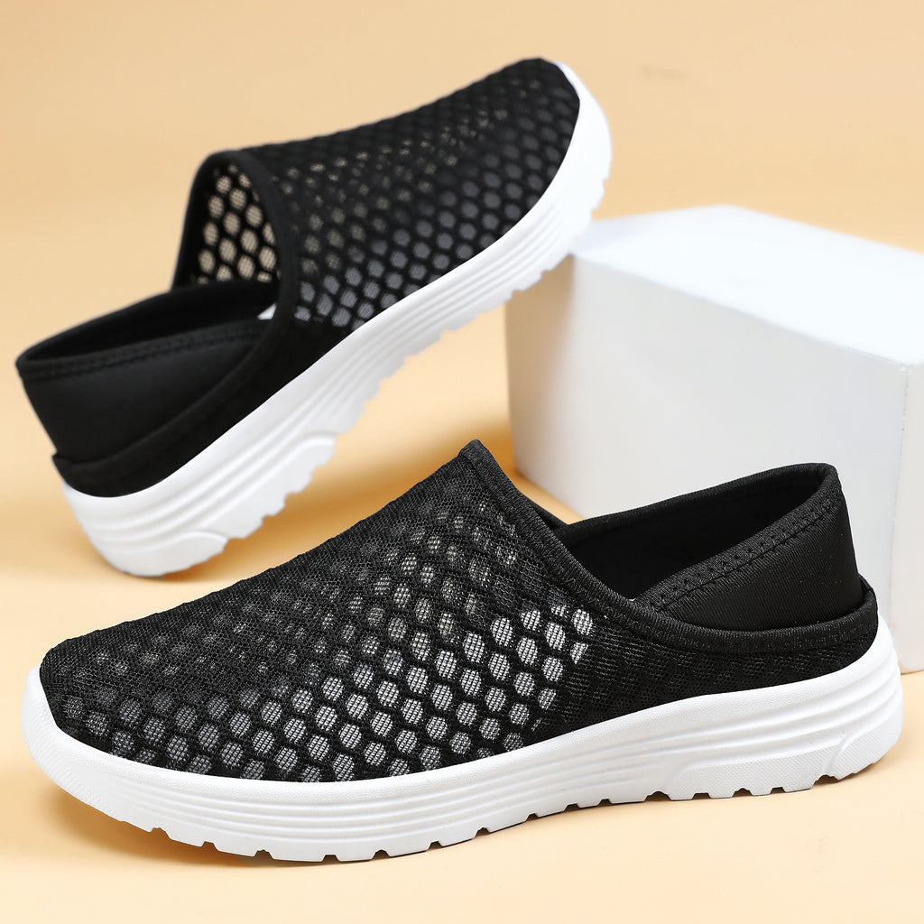 Large Size Lightweight Breathable Mesh Hole Half Slippers