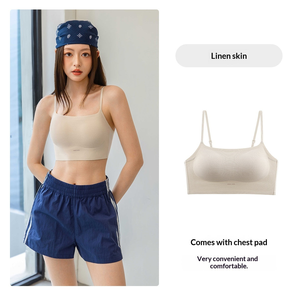 Ice-silk Cooling Camisole Seamless Support Stylish Back Design