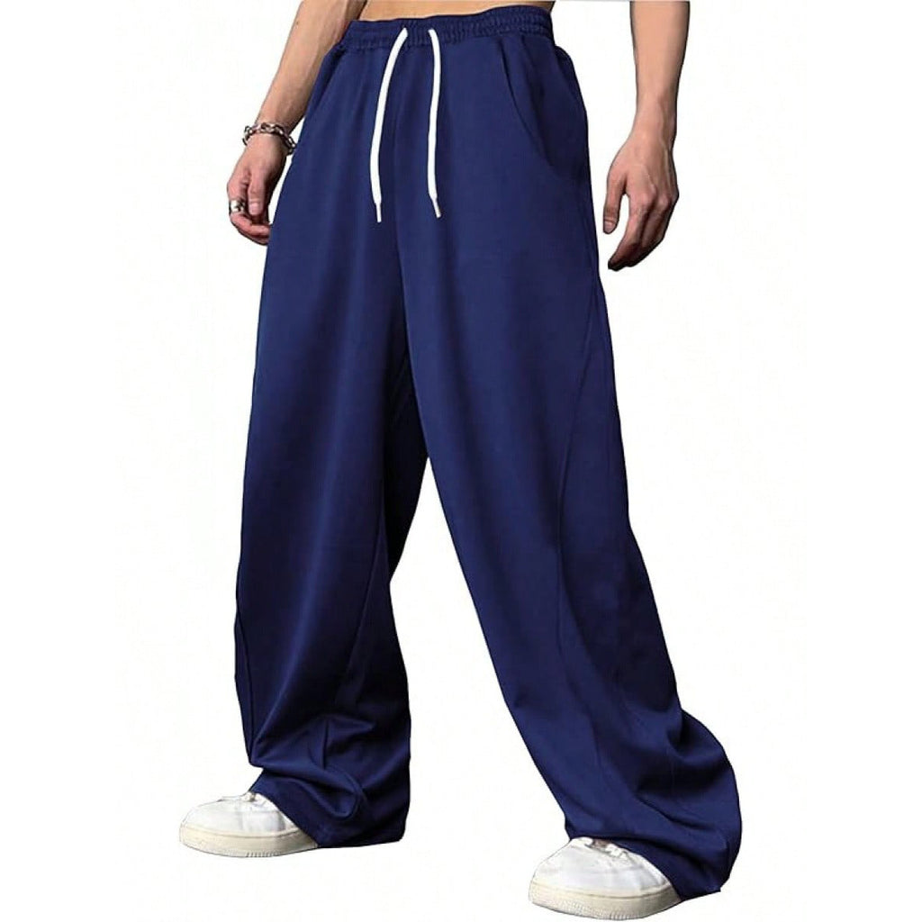 Loose High-street Designer-style Straight-leg Long Pants