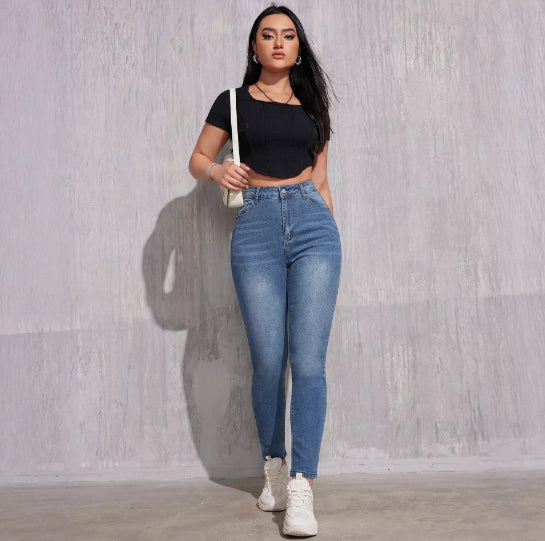 High-waisted Butt-lifting Skinny Jeans For Women