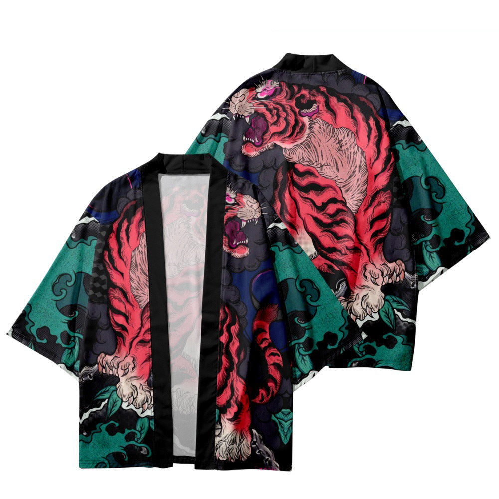 Cloak Kimono And Daoist Robe Cardigan With Three Quarter Length Sleeves