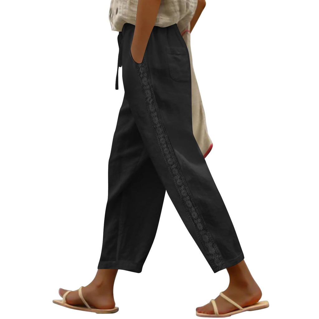 Womens Casual Pants Wide-leg Loose Fit