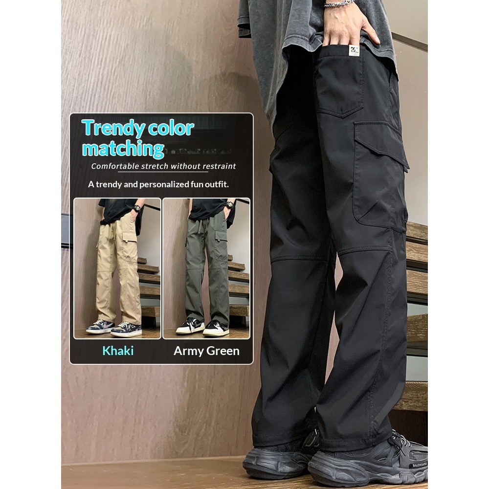 Men's Loose-Fit Straight-Cut Casual Sports Pants