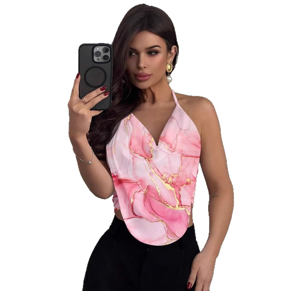 Women's Y2K Halter Neck V-Neck Backless Camisole