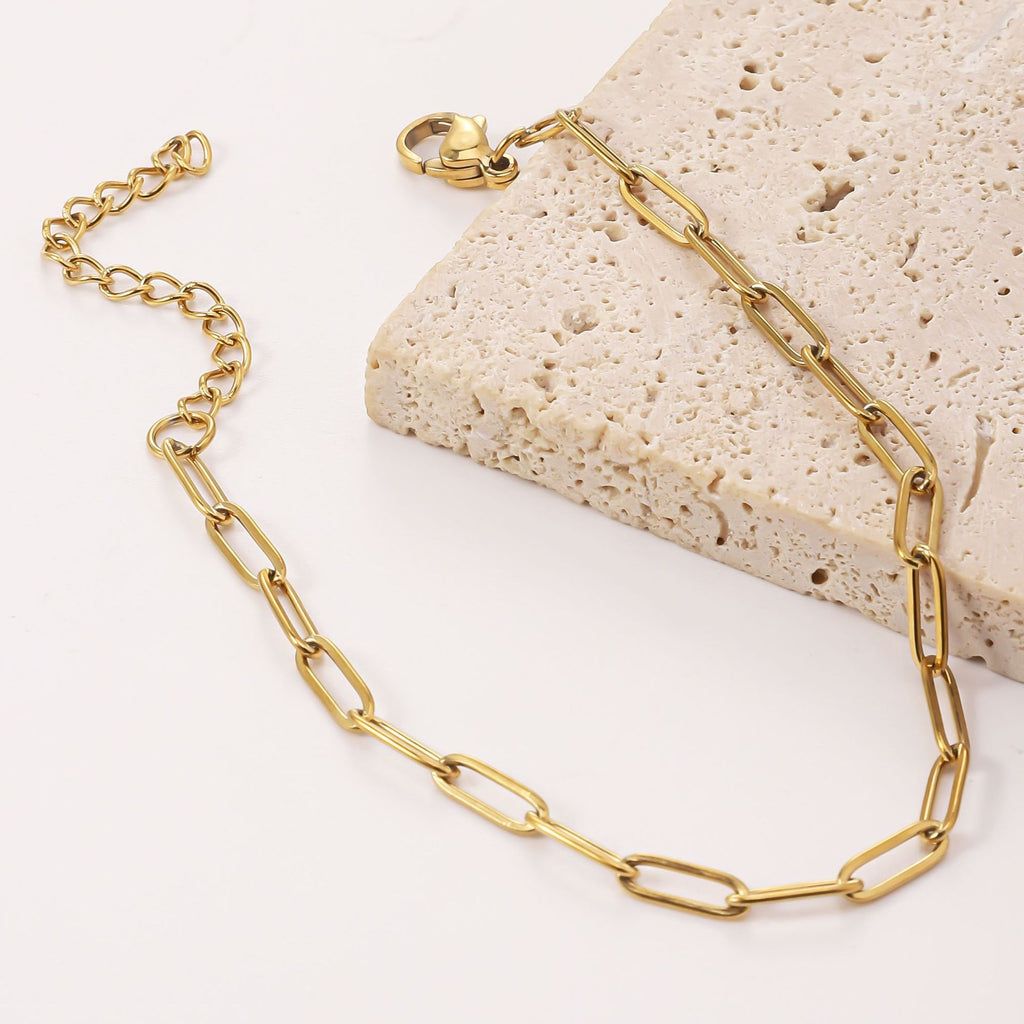 Stainless Steel Flat-wire Long Cross Chain Necklace