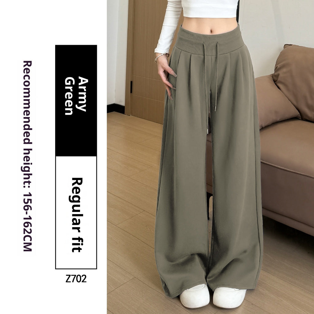 Draped Lightweight Casual Wide-leg Pants In An American Retro Style