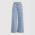 Casual Loose-Fitting, Slimming Straight-Leg Denim Trousers