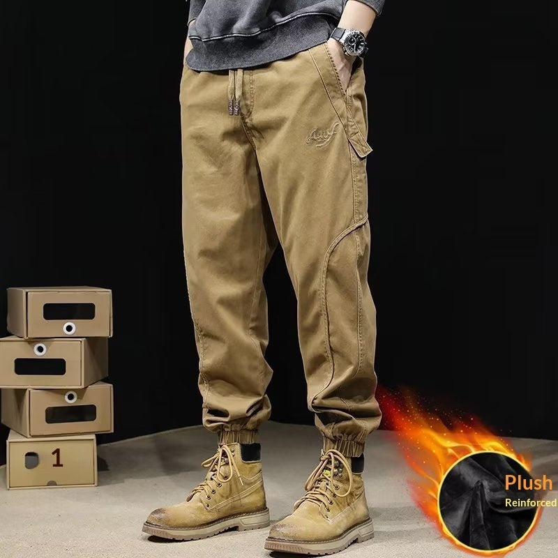 Mens Fleece-Lined Workwear Jogger Pants In Plus Sizes For A Relaxed