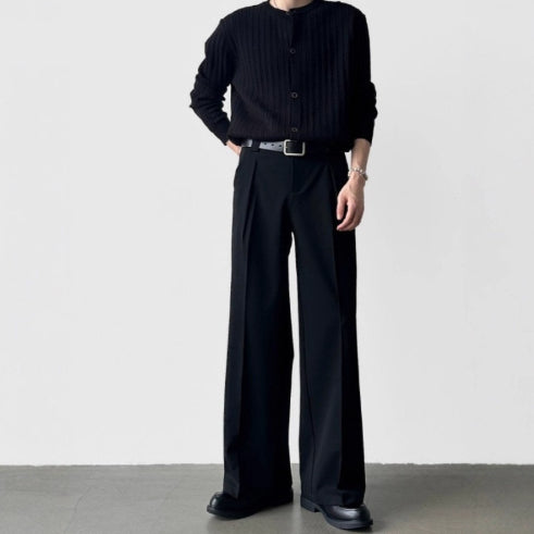 Mens Drapey Light Luxury Minimalist Casual Pants