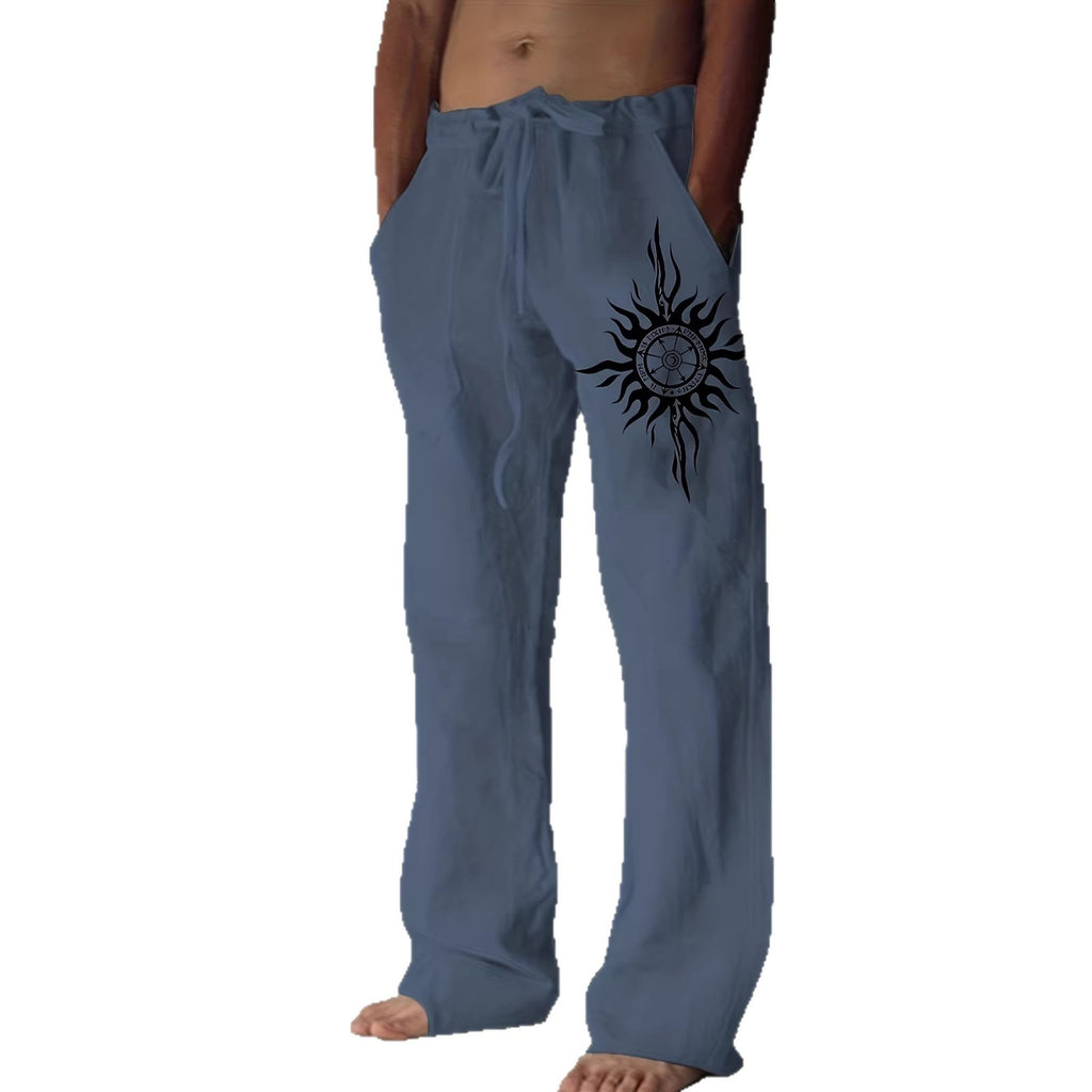 Comfortable Everyday Loose-Fit Mens Wide-Leg Trousers