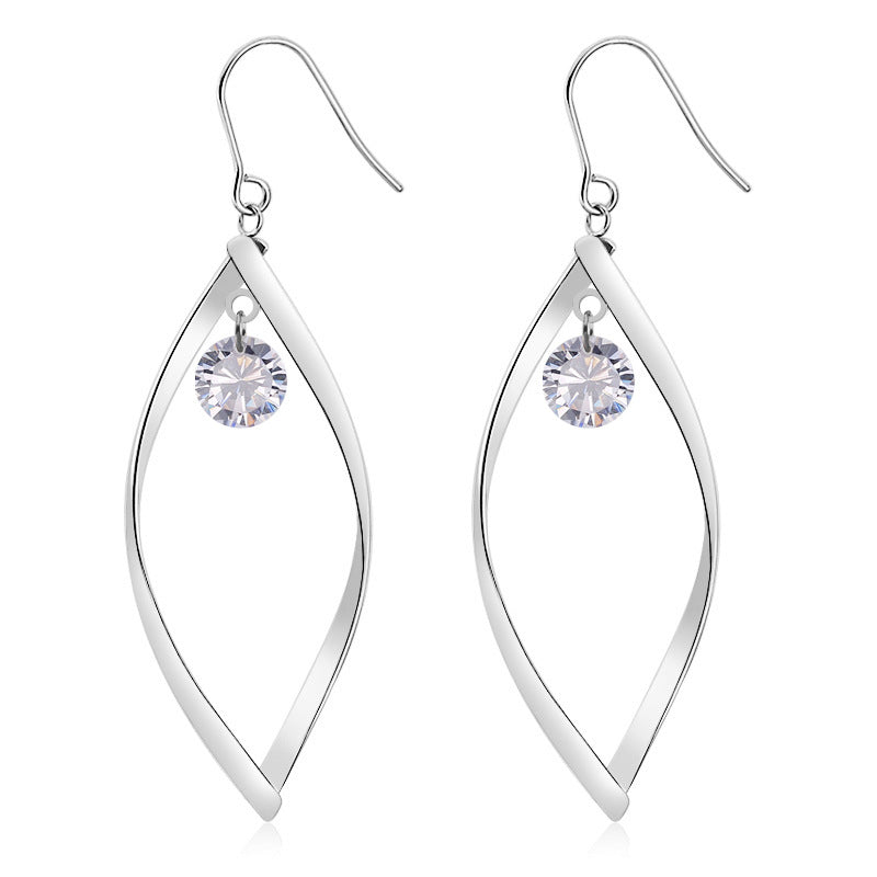Leaf-shaped Pearl Earrings Women's Elegant Style