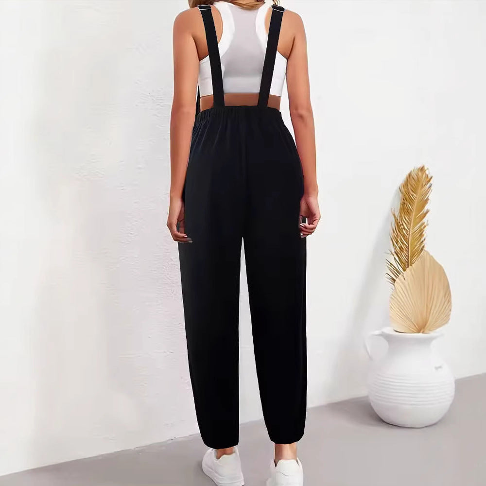 Sunflower Corduroy Suspender Pants European And American Style