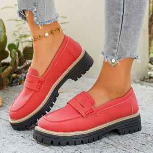 British-style Loafers Chunky-heel Women's Shoes