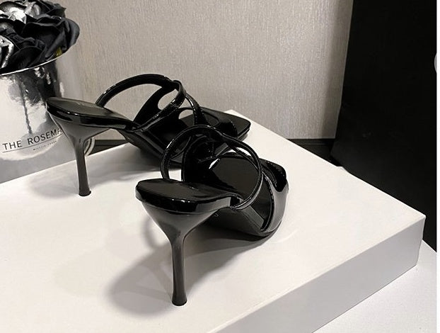 Design Sense High Heel Sandals, Summer French Sexy Comfort Non-tired Feet Super Popular Stiletto Cross Strap Sandals