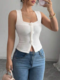 Knitted Camisole Womens New OuterwearLayering Short White Top