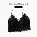 Lace Floral Camisole Mesh Top With Built-in Pads Sexy Slim-Fit Minimalist Base Layer