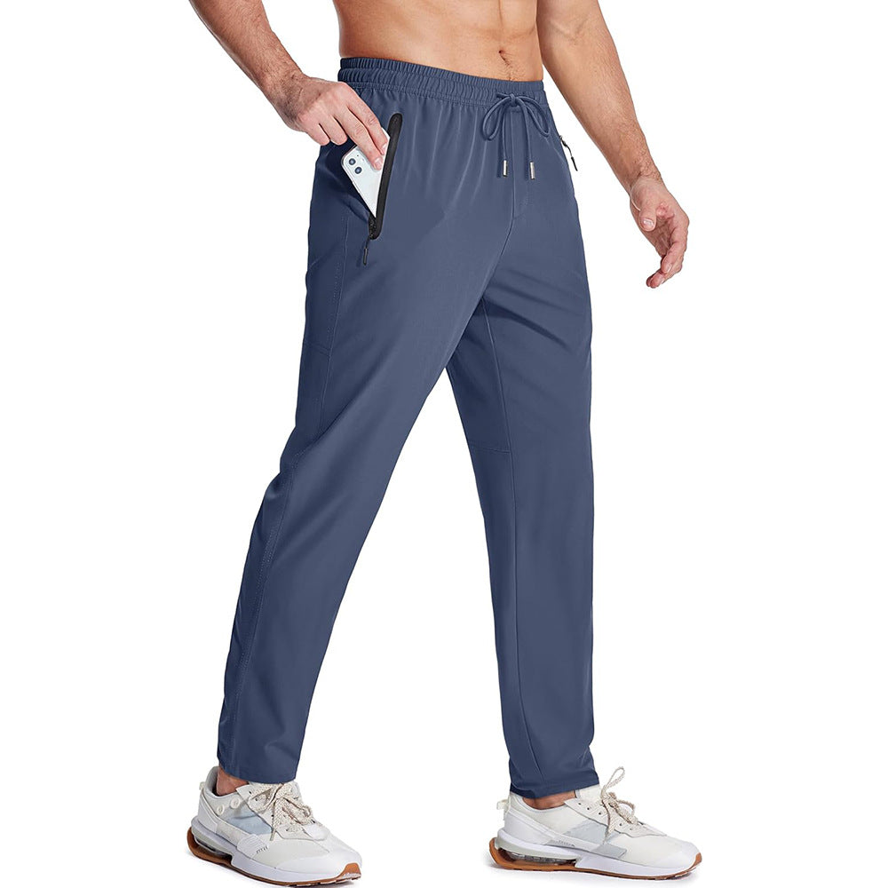 Sports Basketball Running Casual Pants Men's Loose Lace-up Elastic Waist Long Pants