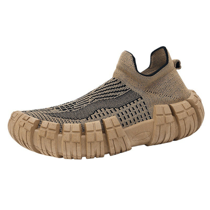 Mens Lightweight Non-slip Soft-soled Mesh Flyknit Casual Sports Shoes