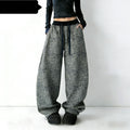 Womens Fashionable All-Match Leopard-Print High-Waist Wide-Leg Pants